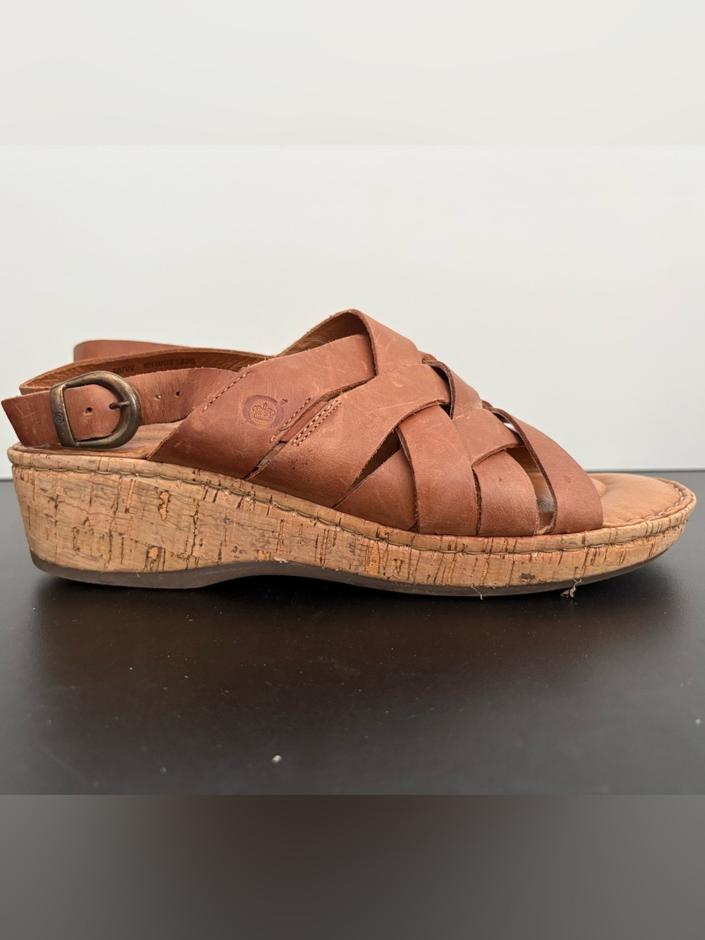 Born Sandals Womens Size 10 Laila Wedge Strappy Slingback Brown Leather Casual